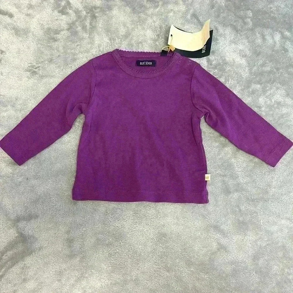 Blue Seven - long sleeve purple tee -  Size 6-9 months - Picture 1 of 4